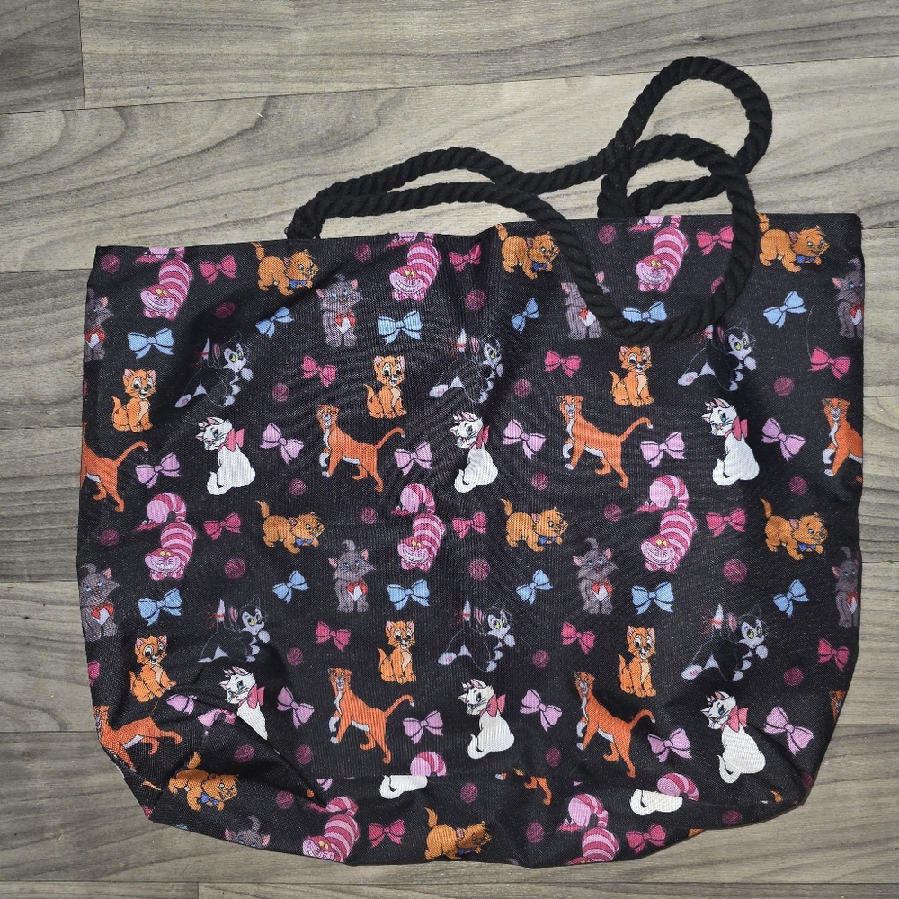 Black Alice In Wonderland Print Tote Purse Bag!